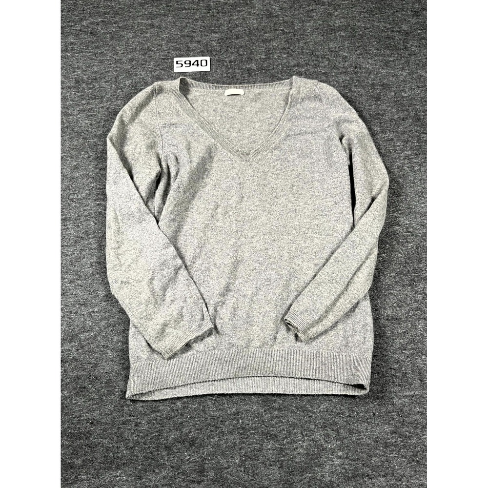 Giorgio Maglia Sweater Womens Small Gray Soft Luxury Cashmere V‎ Neck Pullover